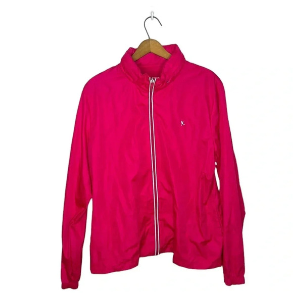 DANSKIN NOW Barbiecore Pink Windbreaker Zip Up Polyester Concealed Hood Jacket - Picture 1 of 8